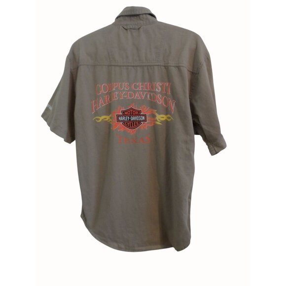 Harley-Davidson Corpus Christi Texas Dealor Staff Button-Up Shirt Men’s Size SM - Picture 5 of 10